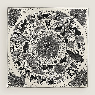 Sous le Charme d'Orphee shawl 140 - White | Hermès USA